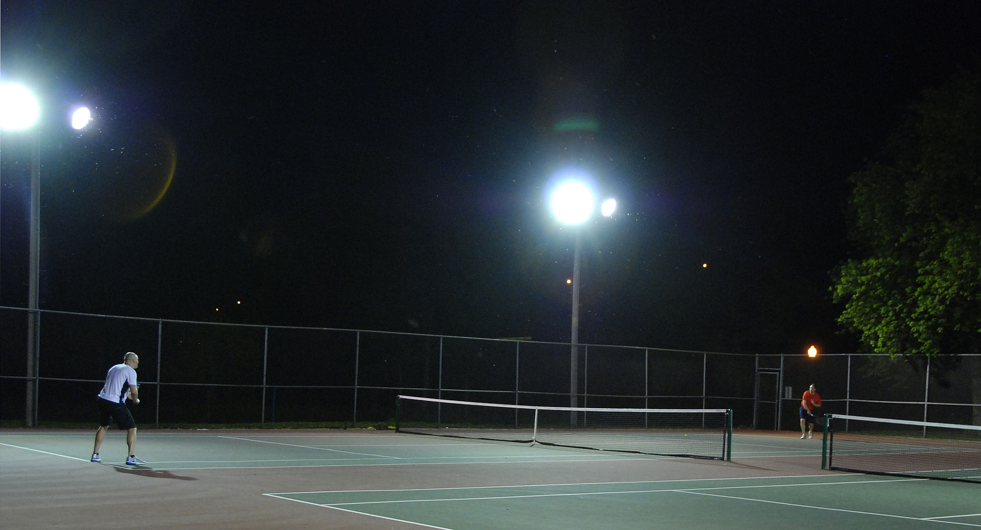 Serve under the floodlights
